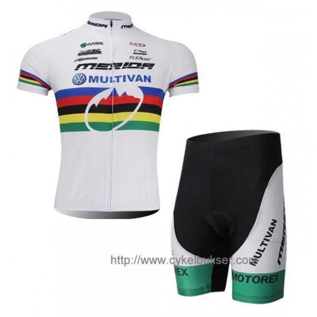 Merida Multivan Wielerkleding Set Set Wielershirts Korte Mouw+Fietsbroek Wit Merida Multivan Wielerkleding Set Set Wielershirts Korte Mouw+Fietsbroek Wit