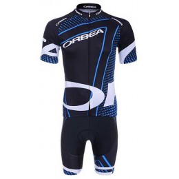 2015 Orbea Zwart Blauw Wit Fietskleding Wielershirt Korte Mouwen+Fietsbroek Korte