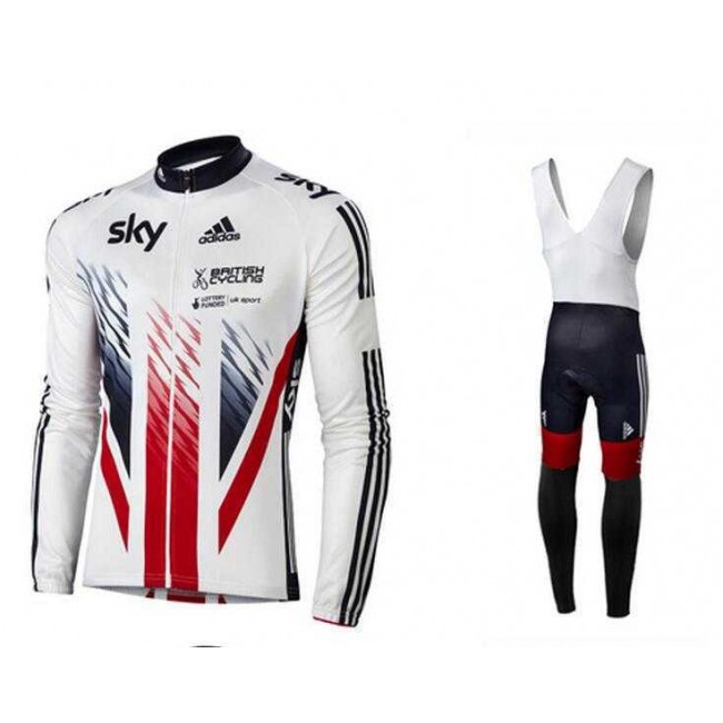2016 SKY British Winter Wielerkleding Set Wielershirt Lange Mouwen+Lange Fietsbroeken Bib Vliezen Rood Wit 2016 SKY British Winter Wielerkleding Set Wielershirt Lange Mouwen+Lange Fietsbroeken Bib Vliezen Rood Wit