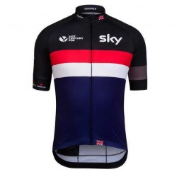 2016 SKY Wit-Rood Wielershirt Met Korte Mouwen