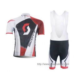 Scott RC Pro Fietskleding Set Fietsshirt Met Korte Mouwen+Korte Koersbroek Wit Zwart Rood