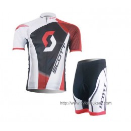 Scott RC Pro Wielerkleding Set Set Wielershirts Korte Mouw+Fietsbroek Rood Wit