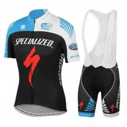 2016 Team Specialized Fietskleding Set Fietsshirt Met Korte Mouwen+Korte Koersbroek Zwart Blauw Wit