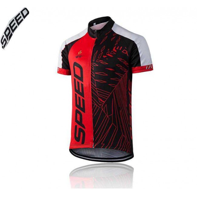 2016 Speed Wielershirt Met Korte Mouwen Rood Zwart 2016 Speed Wielershirt Met Korte Mouwen Rood Zwart