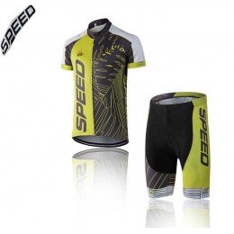 2016 Speed Fietskleding Korte Mouw+Fietsbroeken Korte Gele Zwart