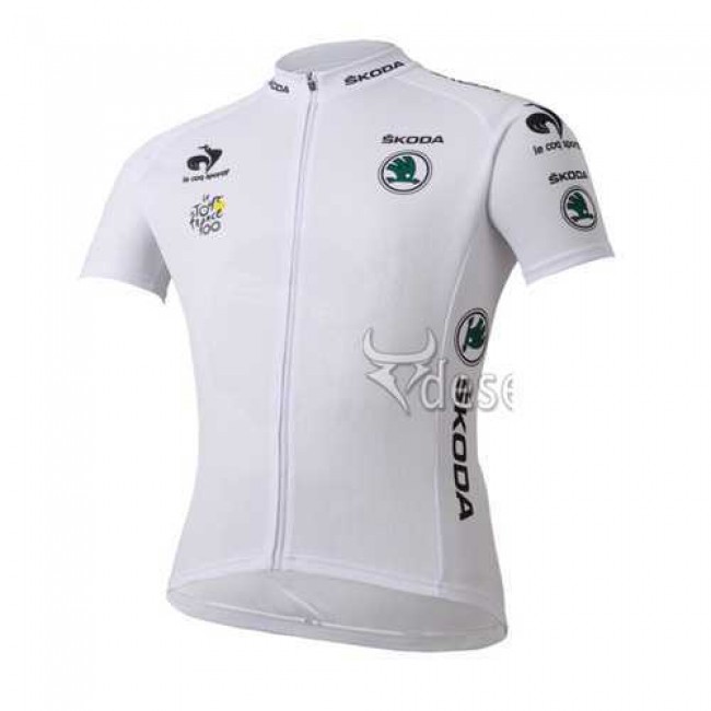 Tour De France Le Coq Sportif Wielershirt Wit Wielershirt Met Korte Mouwen Tour De France Le Coq Sportif Wielershirt Wit Wielershirt Met Korte Mouwen